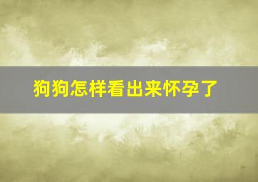 狗狗怎样看出来怀孕了