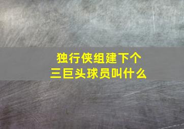 独行侠组建下个三巨头球员叫什么