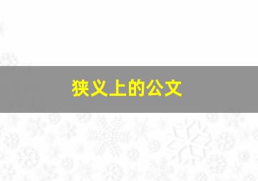 狭义上的公文