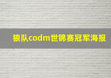 狼队codm世锦赛冠军海报