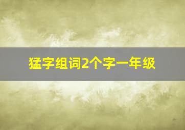 猛字组词2个字一年级