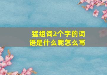 猛组词2个字的词语是什么呢怎么写