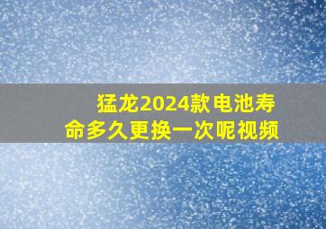 猛龙2024款电池寿命多久更换一次呢视频