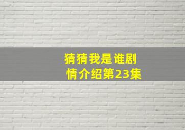 猜猜我是谁剧情介绍第23集