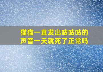 猫猫一直发出咕咕咕的声音一天就死了正常吗