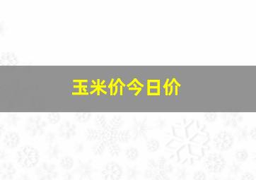 玉米价今日价