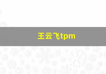 王云飞tpm