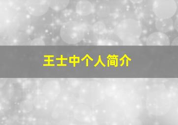 王士中个人简介