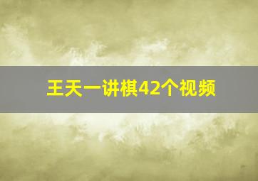 王天一讲棋42个视频