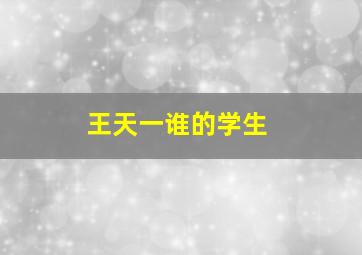 王天一谁的学生