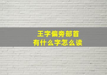 王字偏旁部首有什么字怎么读