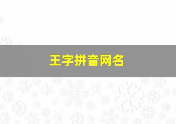 王字拼音网名