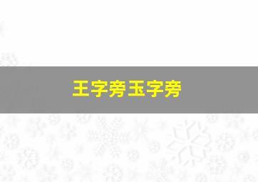 王字旁玉字旁