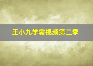 王小九学霸视频第二季