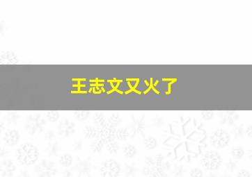 王志文又火了