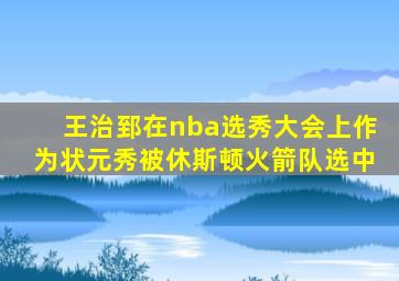 王治郅在nba选秀大会上作为状元秀被休斯顿火箭队选中