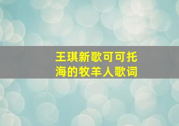 王琪新歌可可托海的牧羊人歌词