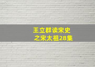 王立群读宋史之宋太祖28集