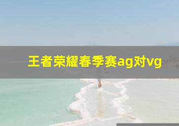 王者荣耀春季赛ag对vg