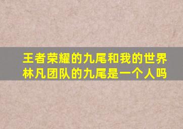 王者荣耀的九尾和我的世界林凡团队的九尾是一个人吗