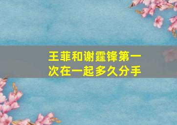 王菲和谢霆锋第一次在一起多久分手