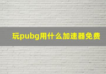 玩pubg用什么加速器免费