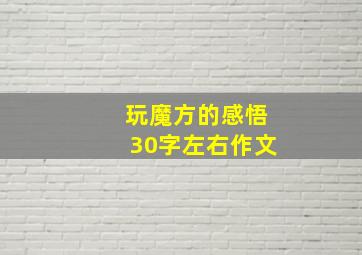 玩魔方的感悟30字左右作文