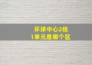 环球中心2栋1单元是哪个区