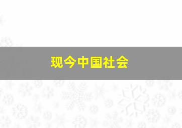 现今中国社会