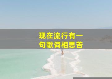 现在流行有一句歌词相思苦