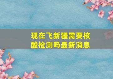 现在飞新疆需要核酸检测吗最新消息