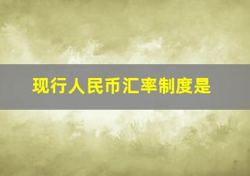 现行人民币汇率制度是