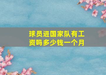 球员进国家队有工资吗多少钱一个月