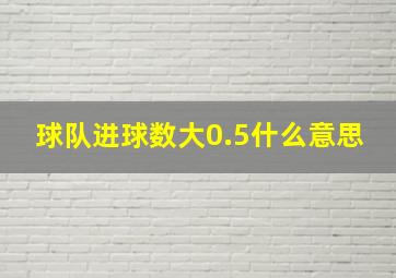 球队进球数大0.5什么意思