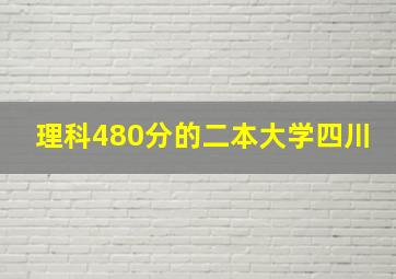 理科480分的二本大学四川