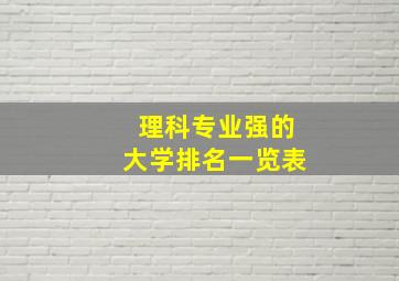 理科专业强的大学排名一览表