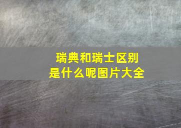 瑞典和瑞士区别是什么呢图片大全