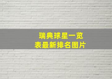 瑞典球星一览表最新排名图片