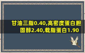 甘油三脂0.40,高密度蛋白胆固醇2.40,载脂蛋白1.90