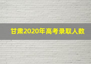 甘肃2020年高考录取人数