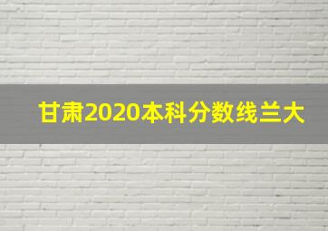 甘肃2020本科分数线兰大