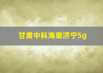 甘肃中科海荣济宁5g