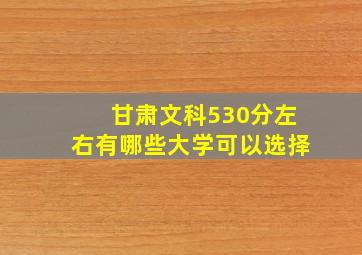 甘肃文科530分左右有哪些大学可以选择