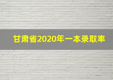 甘肃省2020年一本录取率