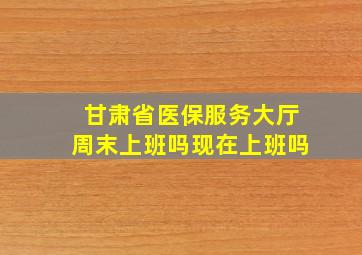 甘肃省医保服务大厅周末上班吗现在上班吗