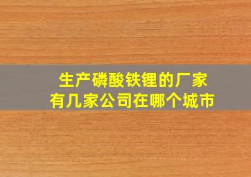 生产磷酸铁锂的厂家有几家公司在哪个城市