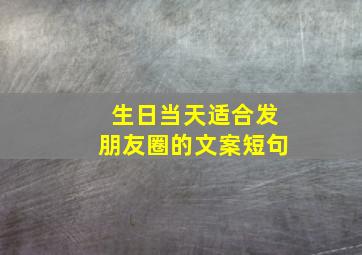 生日当天适合发朋友圈的文案短句