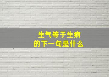 生气等于生病的下一句是什么