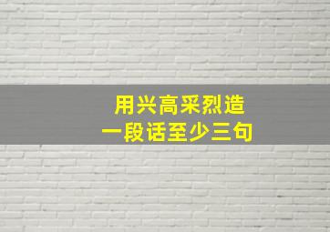 用兴高采烈造一段话至少三句