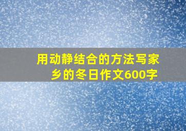 用动静结合的方法写家乡的冬日作文600字